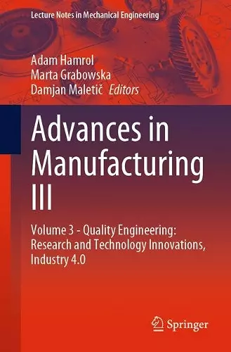 Advances in Manufacturing III cover