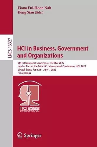 HCI in Business, Government and Organizations cover