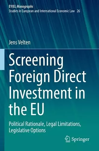 Screening Foreign Direct Investment in the EU cover