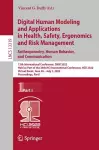 Digital Human Modeling and Applications in Health, Safety, Ergonomics and Risk Management. Anthropometry, Human Behavior, and Communication cover