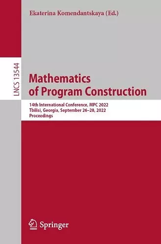 Mathematics of Program Construction cover