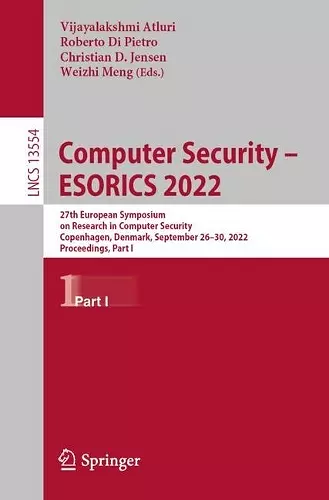 Computer Security – ESORICS 2022 cover