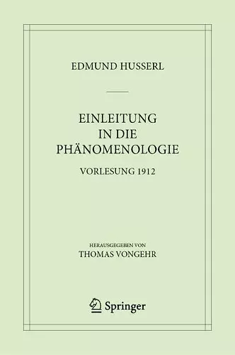 Einleitung in die Phänomenologie cover