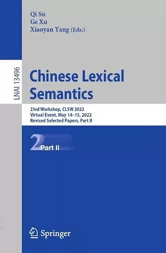 Chinese Lexical Semantics cover