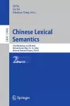 Chinese Lexical Semantics cover