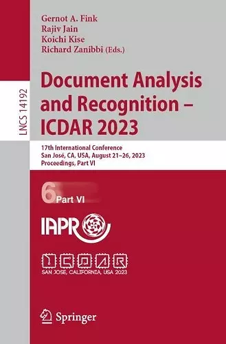 Document Analysis and Recognition - ICDAR 2023 cover