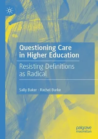 Questioning Care in Higher Education cover