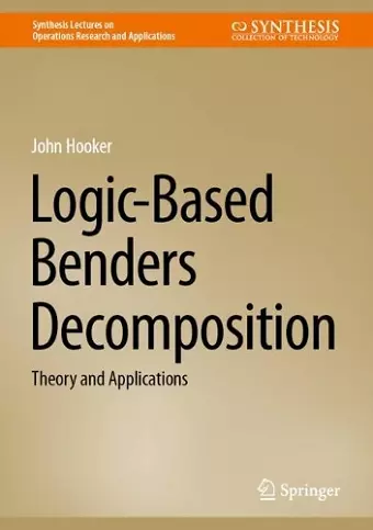 Logic-Based Benders Decomposition cover