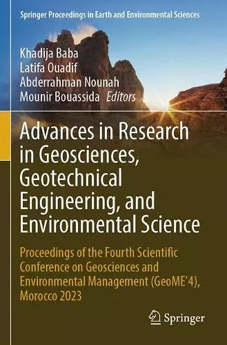 Advances in Research in Geosciences, Geotechnical Engineering, and Environmental Science cover