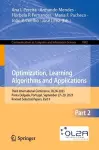 Optimization, Learning Algorithms and Applications cover