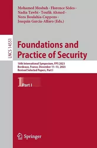 Foundations and Practice of Security cover