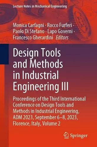 Design Tools and Methods in Industrial Engineering III cover