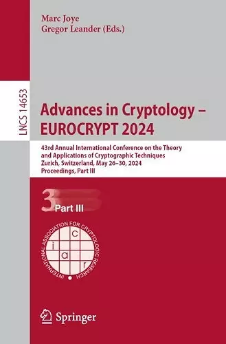 Advances in Cryptology – EUROCRYPT 2024 cover