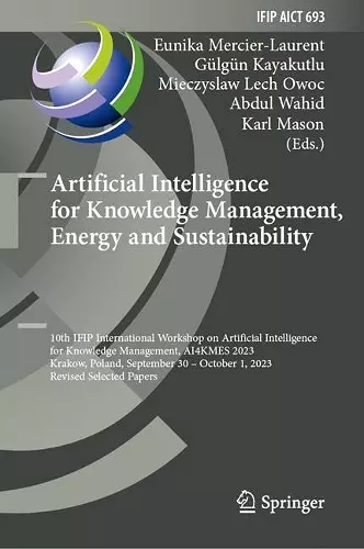 Artificial Intelligence for Knowledge Management, Energy and Sustainability cover