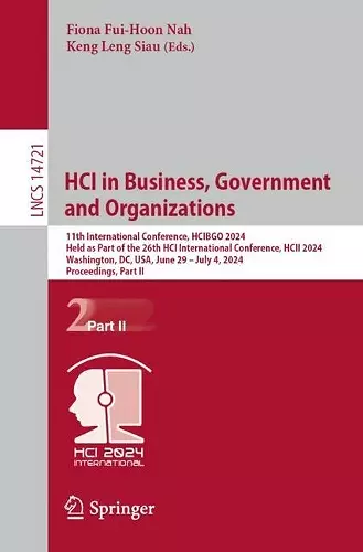 HCI in Business, Government and Organizations cover