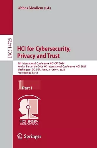 HCI for Cybersecurity, Privacy and Trust cover