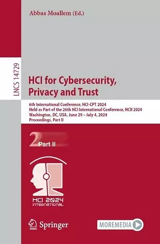 HCI for Cybersecurity, Privacy and Trust cover