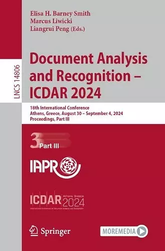 Document Analysis and Recognition - ICDAR 2024 cover