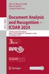 Document Analysis and Recognition - ICDAR 2024 cover