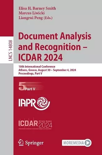 Document Analysis and Recognition - ICDAR 2024 cover