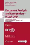 Document Analysis and Recognition - ICDAR 2024 cover