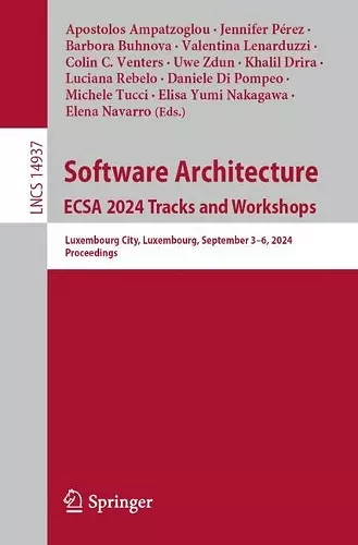 Software Architecture. ECSA 2024 Tracks and Workshops cover