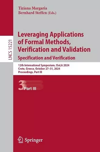 Leveraging Applications of Formal Methods, Verification and Validation. Specification and Verification cover