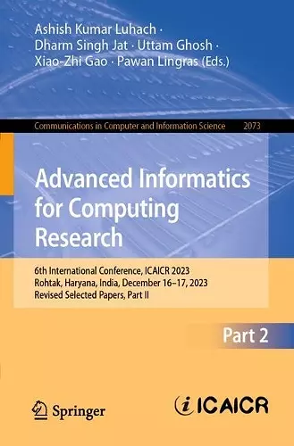Advanced Informatics for Computing Research cover