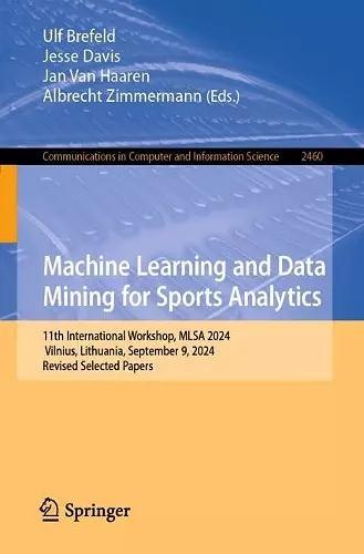 Machine Learning and Data Mining for Sports Analytics cover