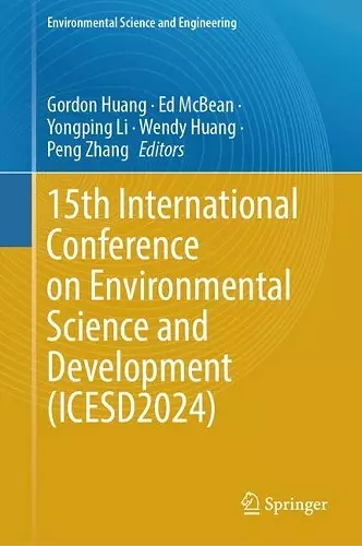 15th International Conference on Environmental Science and Development (ICESD2024) cover