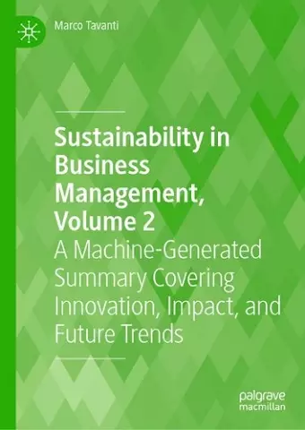 Sustainability in Business Management, Volume 2 cover