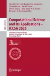 Computational Science and Its Applications – ICCSA 2025 cover