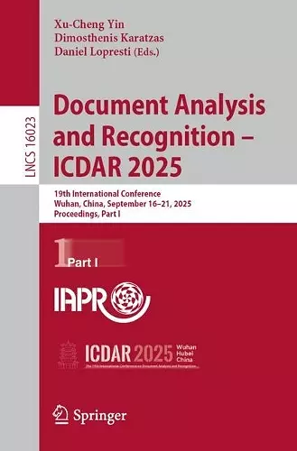 Document Analysis and Recognition – ICDAR 2025 cover