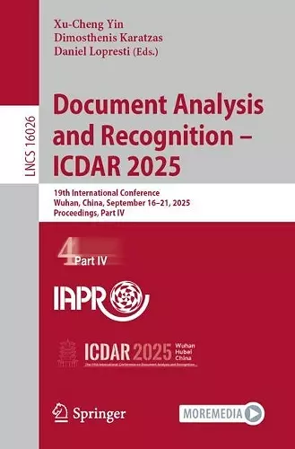 Document Analysis and Recognition – ICDAR 2025 cover