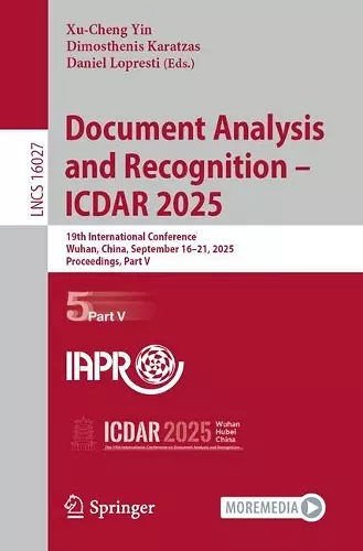 Document Analysis and Recognition – ICDAR 2025 cover