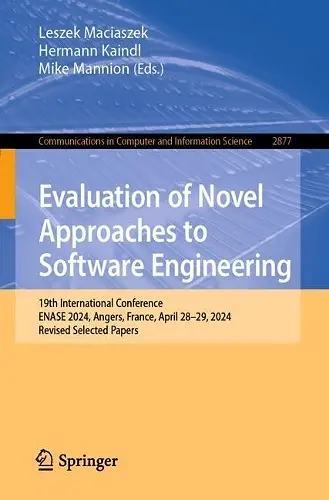 Evaluation of Novel Approaches to Software Engineering cover