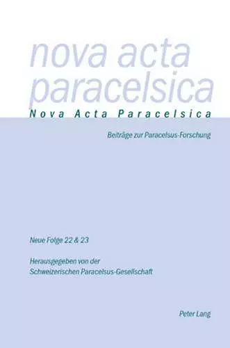 Nova ACTA Paracelsica 22/23 cover