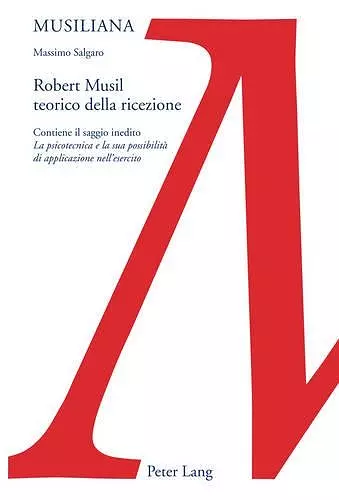 Robert Musil Teorico Della Ricezione cover