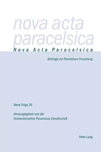 Nova ACTA Paracelsica 26/2013 2014 cover