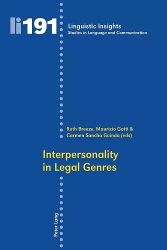 Interpersonality in Legal Genres cover