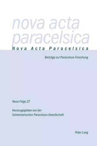 Nova ACTA Paracelsica 27/2016 cover