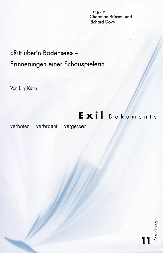 «Ritt Ueber'n Bodensee» - Erinnerungen Einer Schauspielerin cover