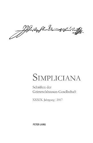 Simpliciana XXXIX (2017) cover