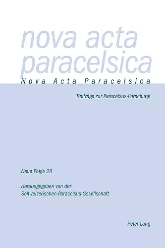 Nova ACTA Paracelsica 28/2018 cover