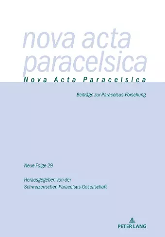 Nova Acta Paracelsica 29/2021 cover