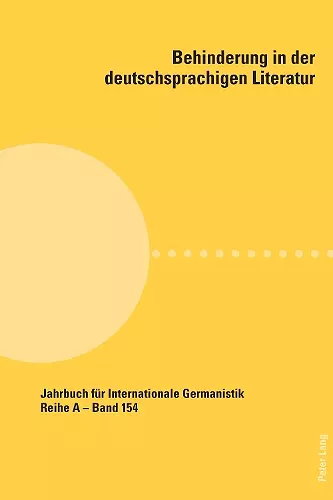 Behinderung in der deutschsprachigen Literatur cover