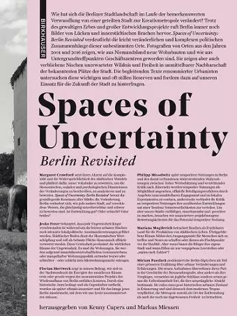 Spaces of Uncertainty - Berlin revisited cover
