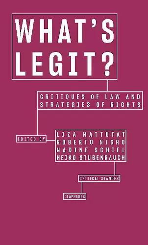 What′s Legit? – Critiques of Law and Strategies of  Rights cover
