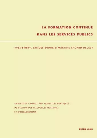 La Formation Continue Dans Les Services Publics cover