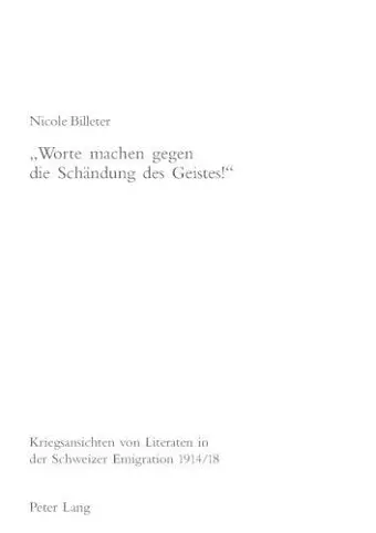 «Worte Machen Gegen Die Schaendung Des Geistes!» cover